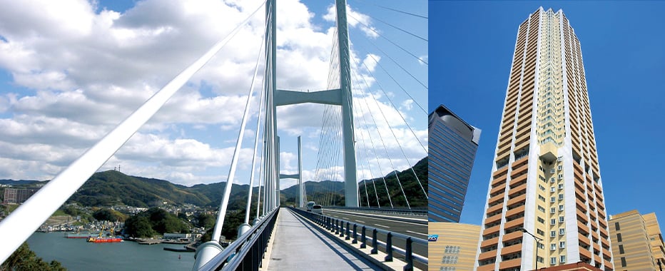 橋やビルのイメージ写真